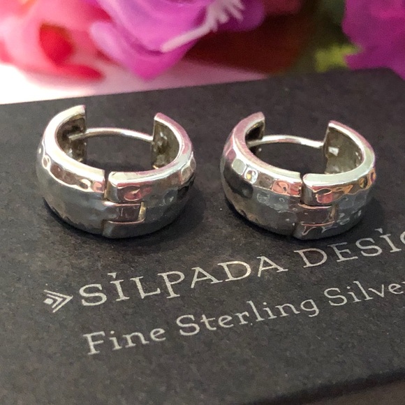 Silpada Sterling Silver Huggie Hoop Earrings P1636 - Picture 5 of 16